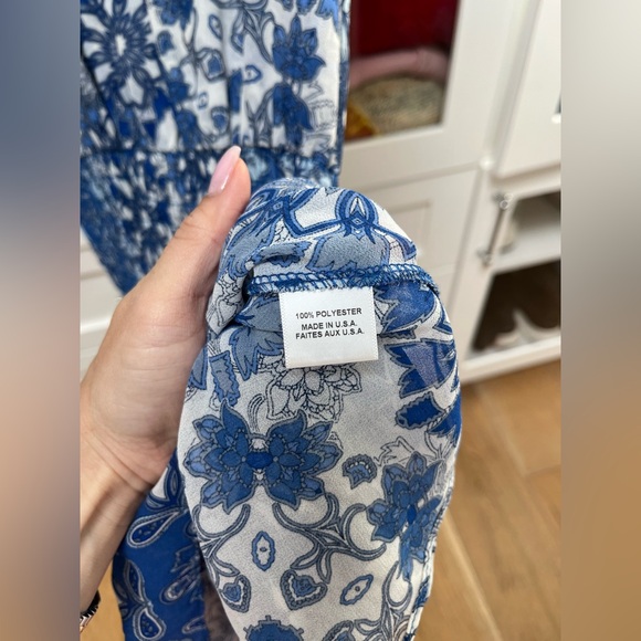 Misa Short Ruffled Blue Dress- Size Small - Picture 7 of 9